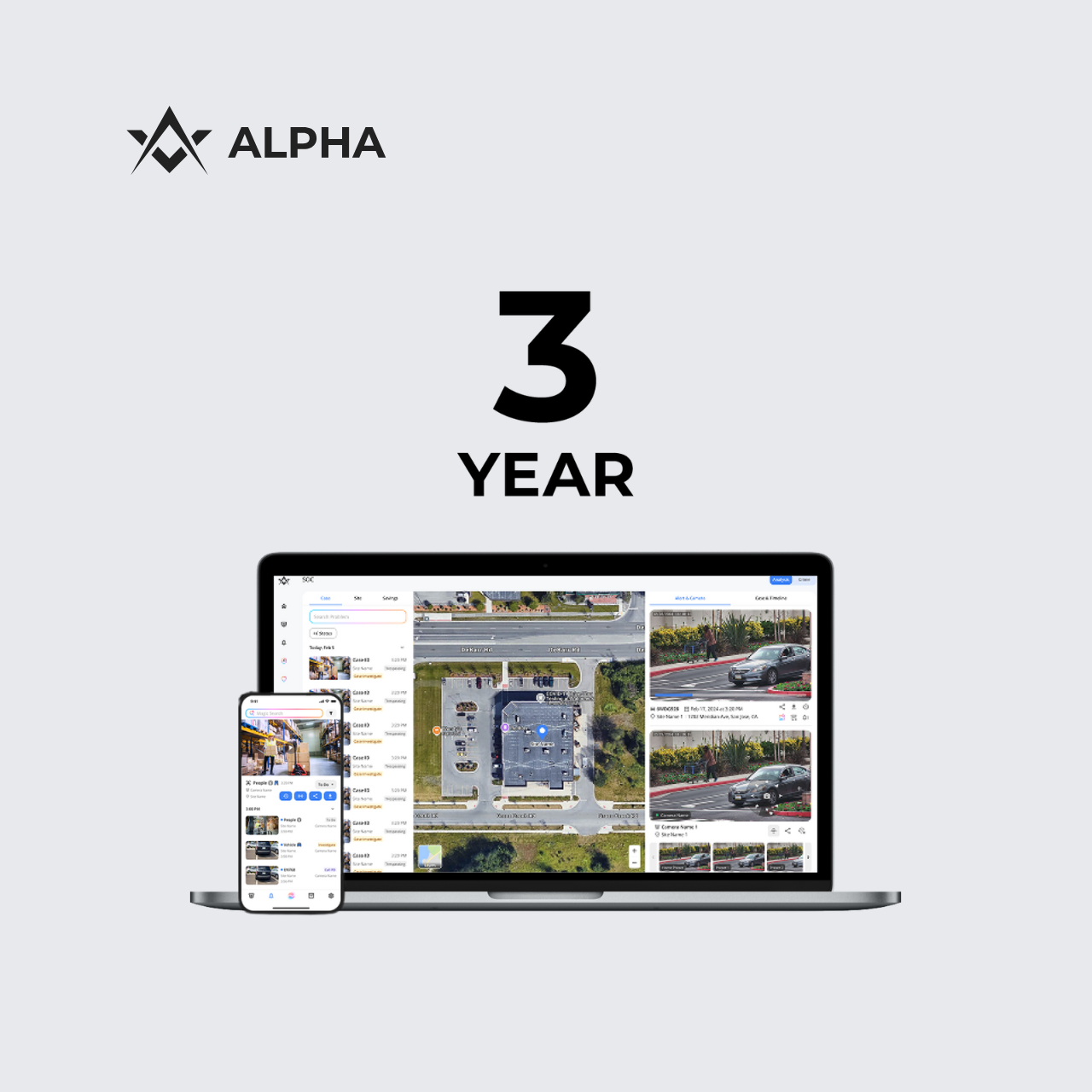 Alpha Vision | AI Video Security Platform , Cloud-Based , 3-Year License
